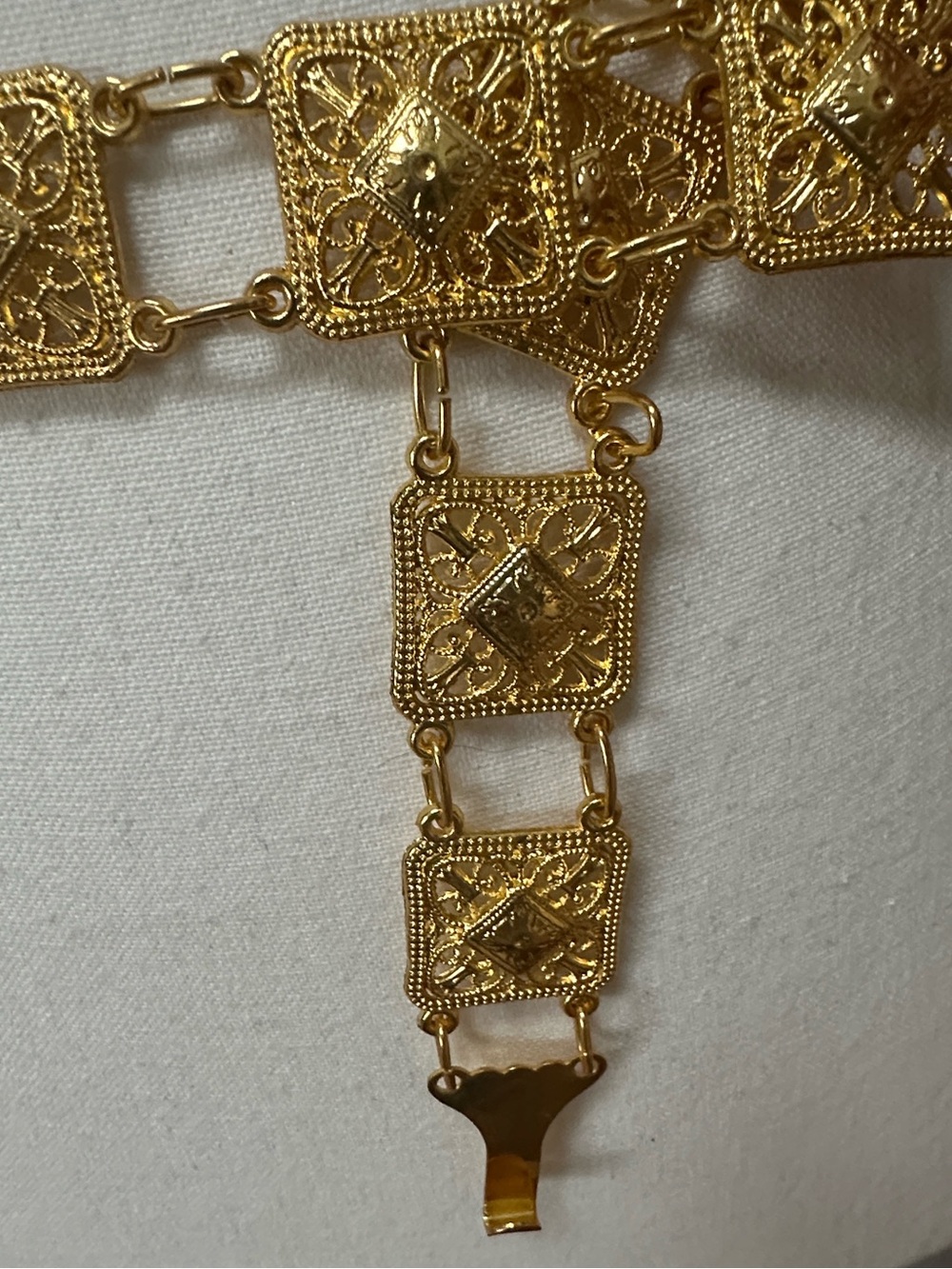 Boho Gold Filigree Flower Link Waist Chain Belt Medallion Tassel NEW! - Picture 6 of 8